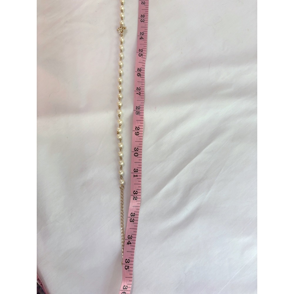 kate spade "Loves Me Loves Me Not" Floral Pearl Station Statement Necklace - Picture 6 of 6